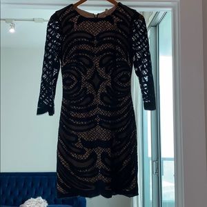 Black lace mini dress
